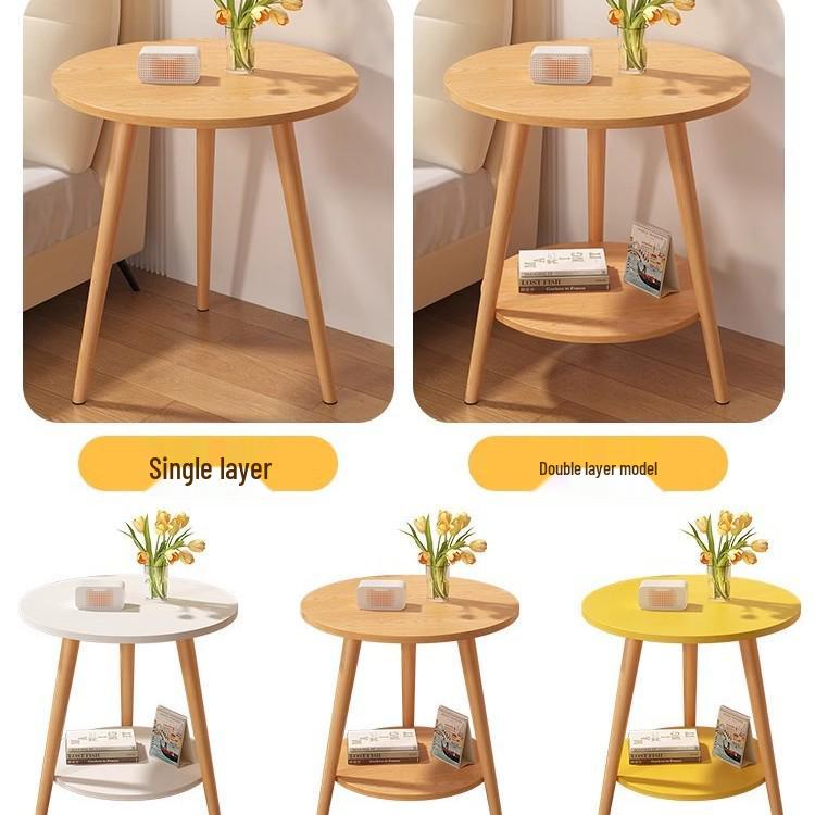 Compact Nordic Round Coffee Table: Ideal for Sofa, Balcony, Living Room, Bedroom, or Bedside. Perfect for Small Apartments.