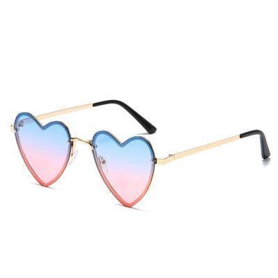 Peach Heart Decorative Sunglasses Women'S Metal Personality Trendy Glasses Wear Heart-Shaped Sunglasses