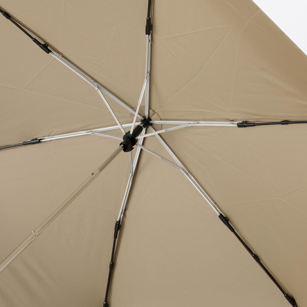 MUJI Folding Umbrella for Sun and Unisex Dark 60cm Rib Length Rain, Adult, DEA53A5A, Beige,