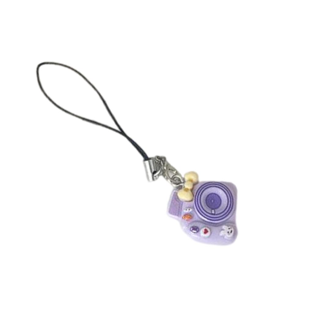Cute Cartoon Mini Macaron Camera Charm Keychain Pendant Lightweight Phone Chain Resin Accessory For Bags Keys