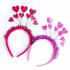 Carnivals Headband Party Hair Holder with Tinsel Heart Rose Red/ Red for Woman