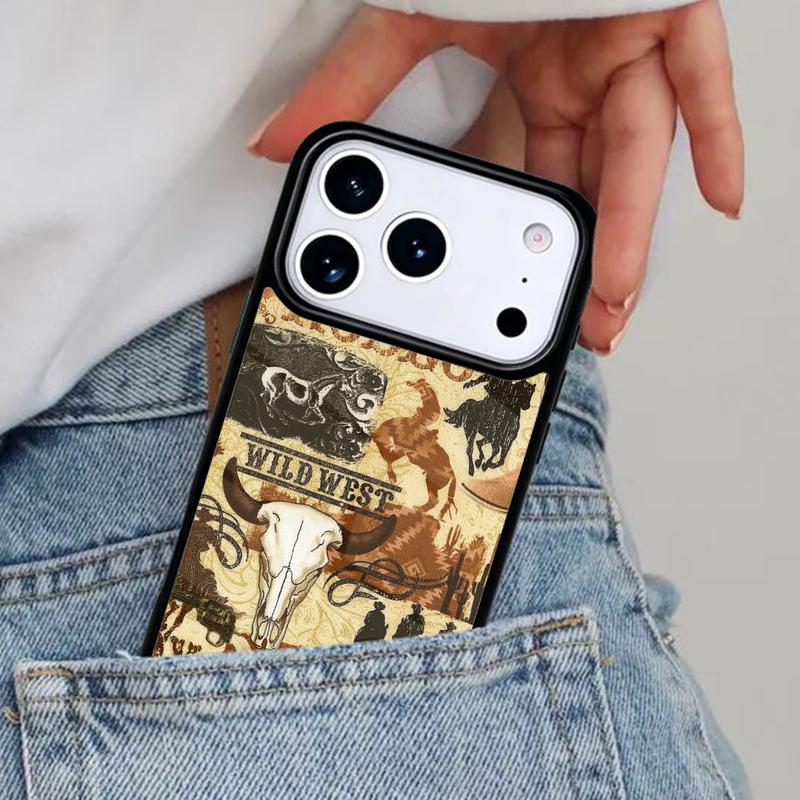Cowboy Cowgirl Western Ranch Boho Phone Case for iPhone 16e 15 14 13 12 17 Pro Max Plus Air 17pro Cover Coque