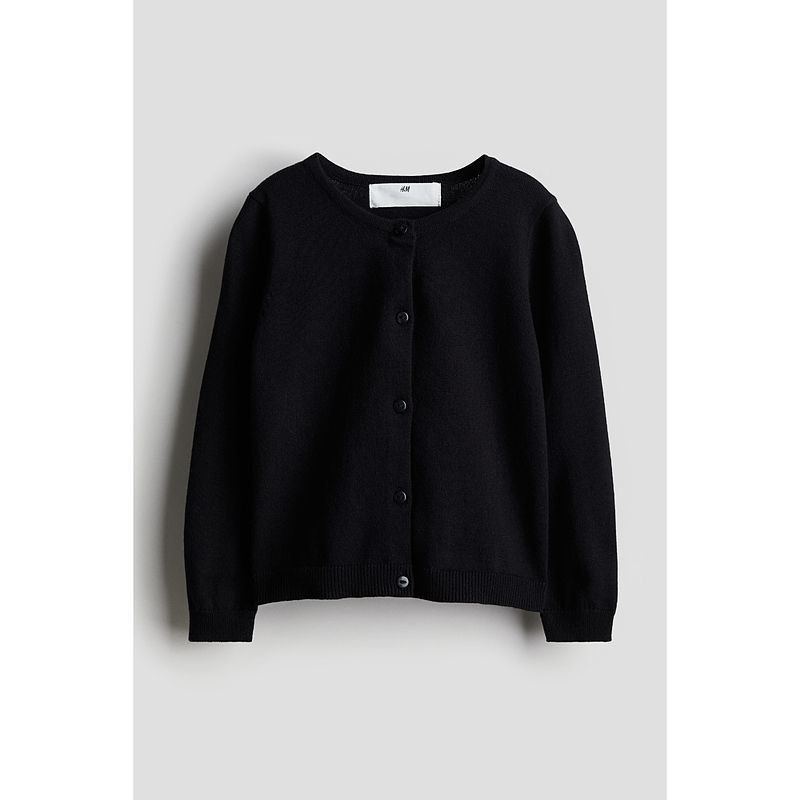 

HM Women s Clothing Fur Knitwear Autumn Plaid Lazy French Base Shirt Cardigan Outwear 0579541 Black children s style 110/56(2-4Y)