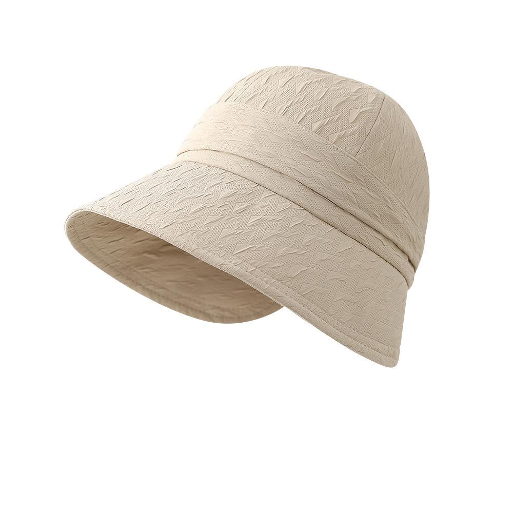 Folded Face Small Bucket Hat Women's Spring and Summer Versatile Sunshade Cap Casual Travel Plain Face Cover Basin Hat