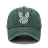 Rabbit print baseball cap retro lightweight washable cap with adjustable men's and women's casual sun protection hat
