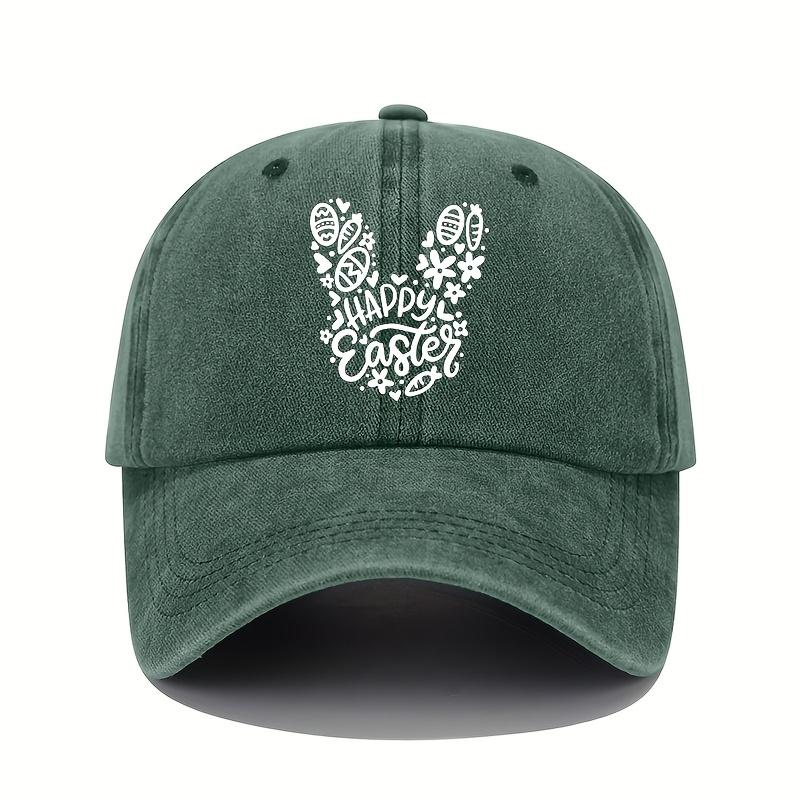 Rabbit print baseball cap retro lightweight washable cap with adjustable men's and women's casual sun protection hat