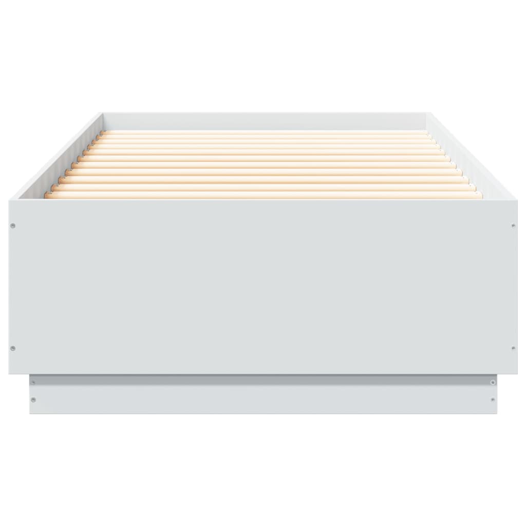 Vidaxl Rama Łóżka Z Led, Biała, 90X200 Cm, Materiał Drewnopochodny