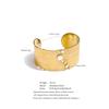 Eetit 65mm Personalized Stainless Steel Wide Shell Cuff Bracelet Bangle 18K Golden Plated Texture Attractive Jewelry