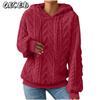 Women's Fashion Casual Solid Color Print Long Sleeve Hooded Hoodies & Sweatshirts