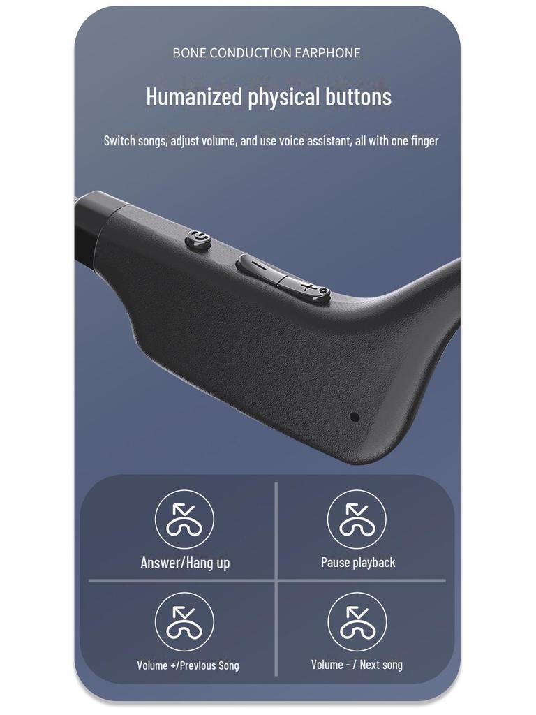 X1 Sound Conduction Bluetooth Sports Headset with TF Card, Heavy Bass, Wireless for Music and Gaming