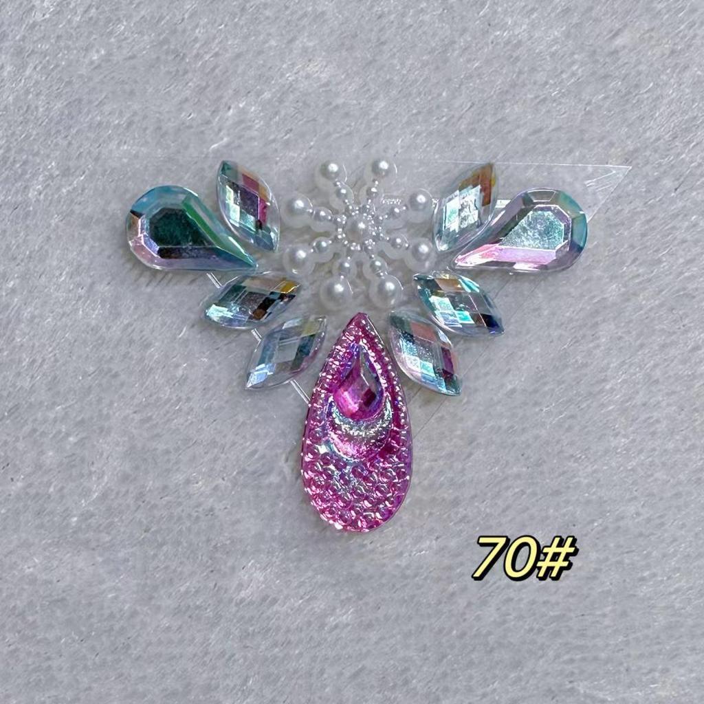 Self-Adhesive Children's Colorful Eyebrow Stickers for Stage Performance and Princess Makeup with Ancient Costume Style Tassels.