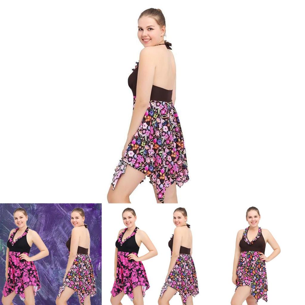 Stylish New Women Sexy Fashion Plus Size Floral High Waist Swimsuit Dress For Elegant Swim Days