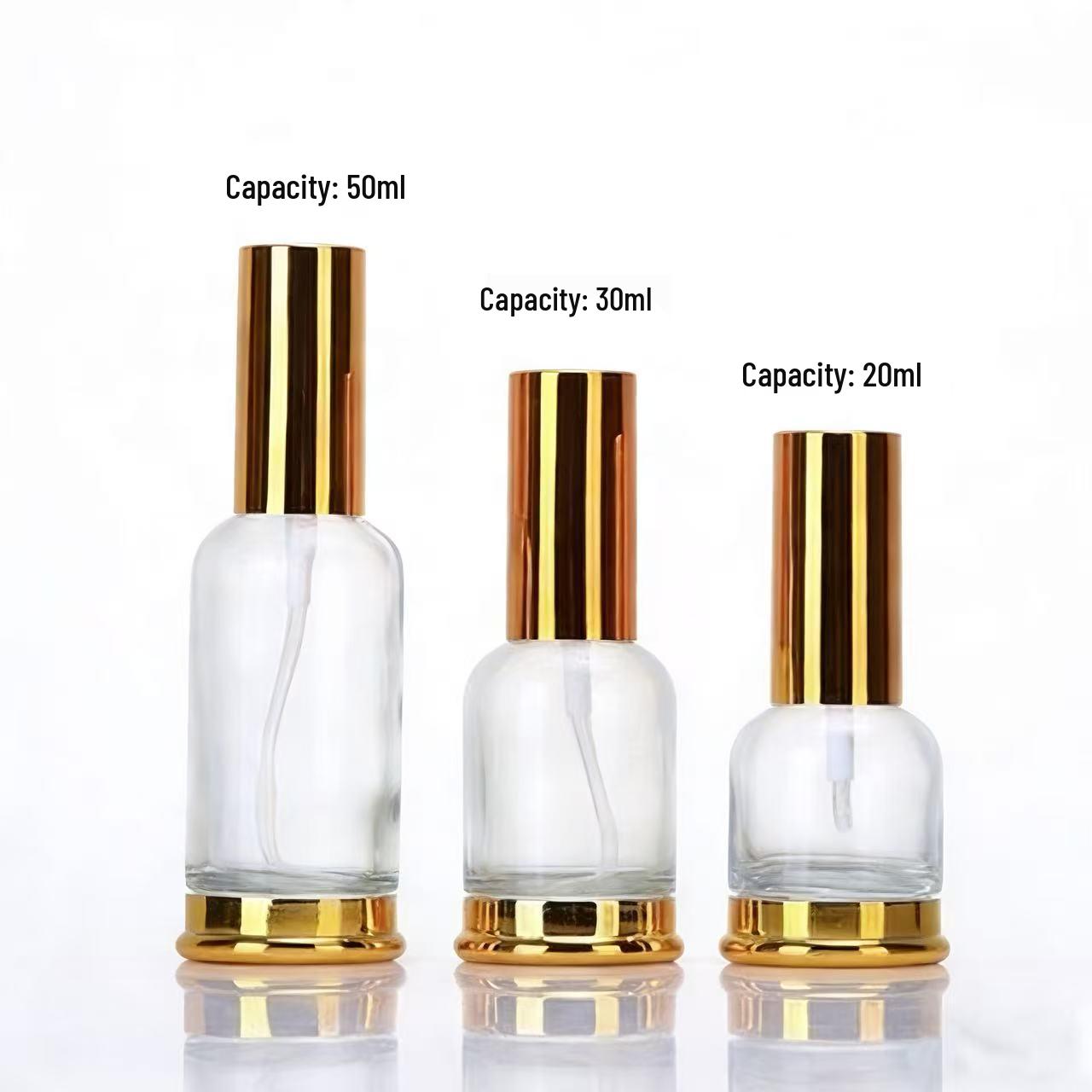 30ML Brown Light-Proof Glass Bottle with Rubber Dropper, Spray, Lotion, and Rollerball Options for Essential Oils 20ml; transparent bottle; glass