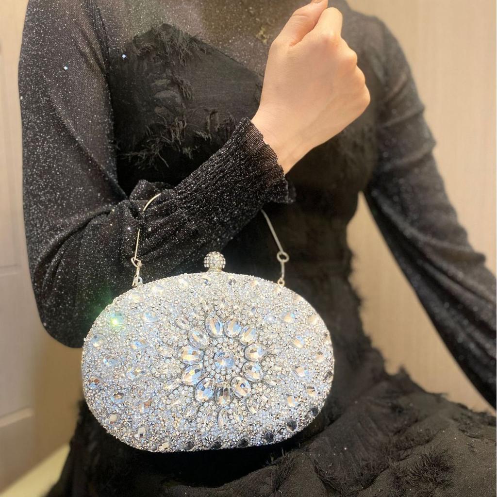 Selling diamond inlaid dinner bag fashionable banquet handbag versatile dress and evening bag wedding gift bag diagonal cross bag