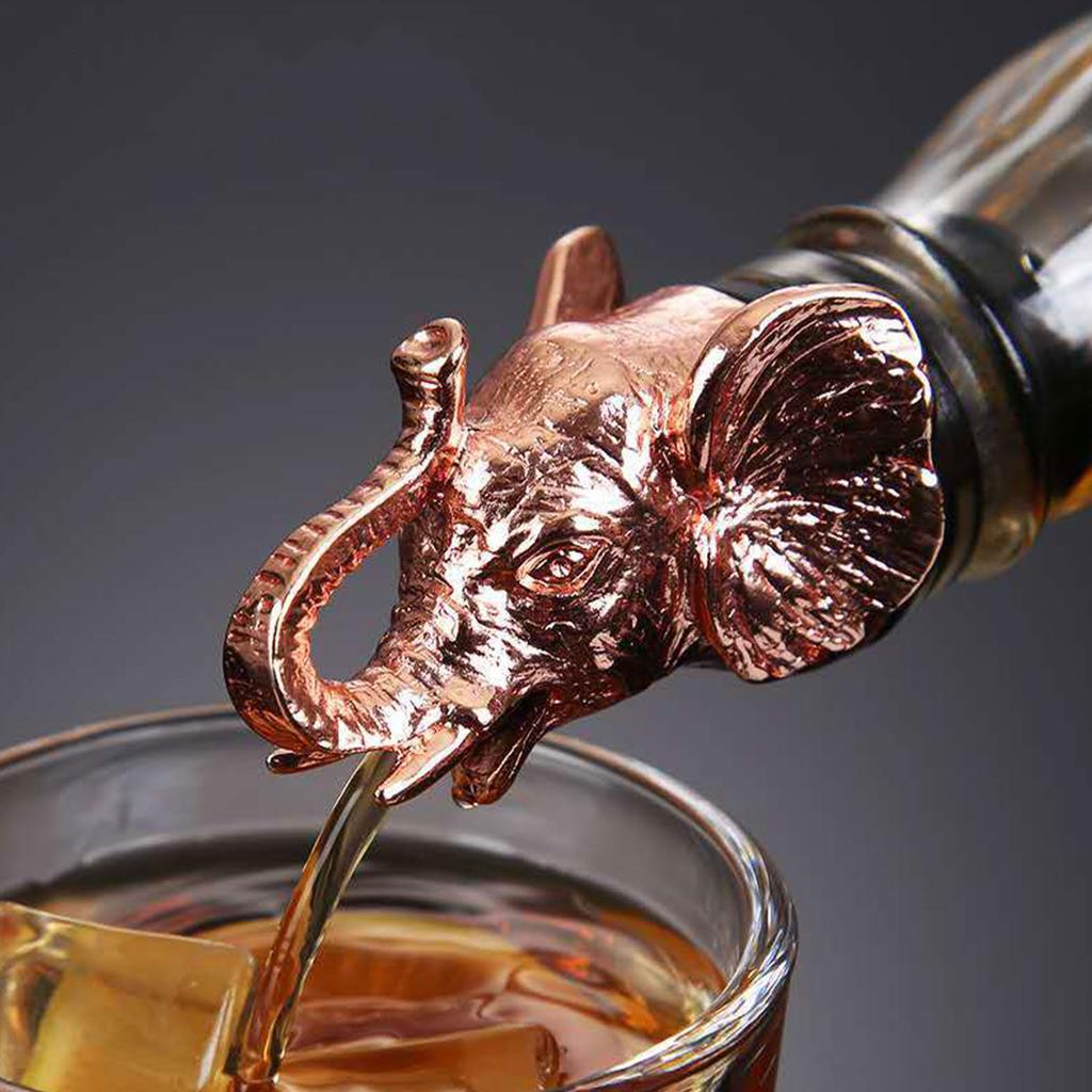 Elegant Elephant Head Wine Pourer Stopper Delicate Elephant Head Wine Stopper And Pourer For Enthusiasts And Collectors