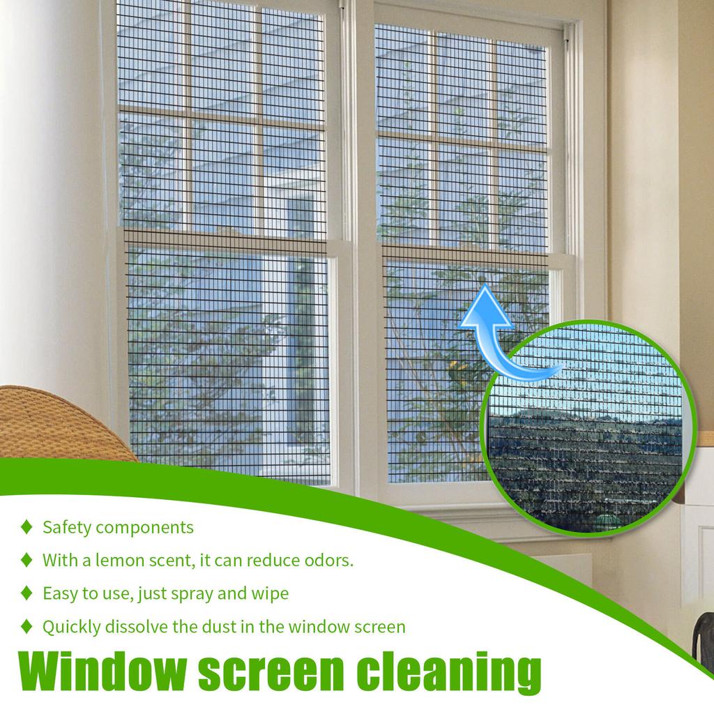 JUE-FISH Window Cleaning Spray Window Screen Cleaning Powerful Decontamination and Descaling Oil Stain Cleaning, Bright Foam Agent