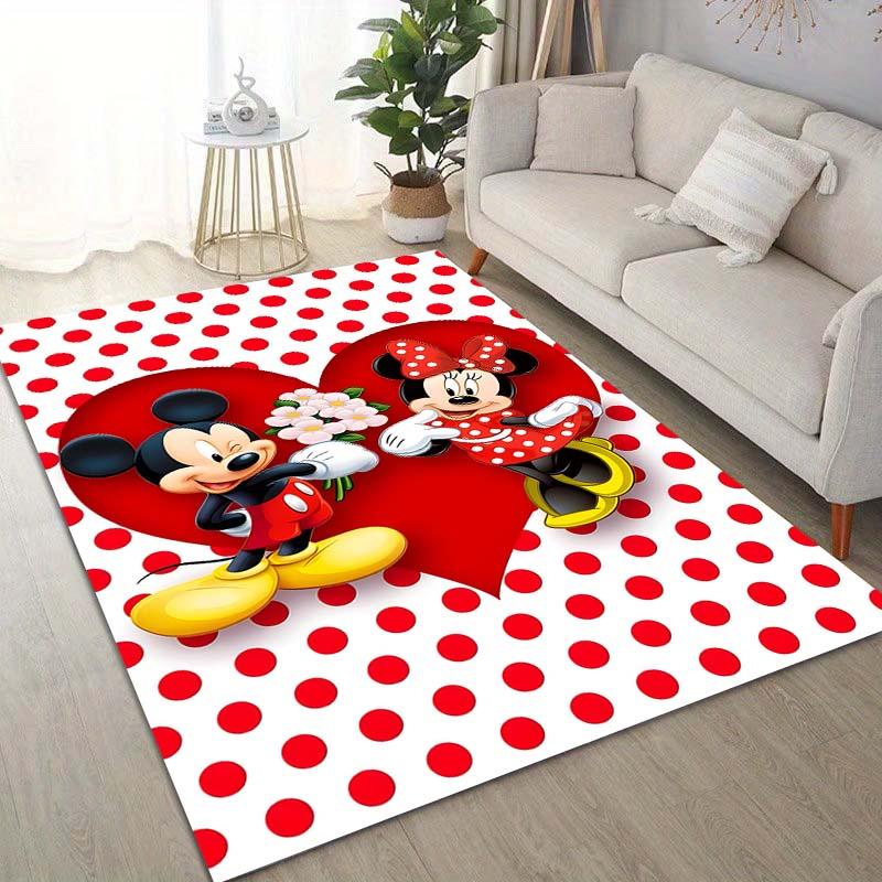 1PC Disney Minnie Mickey Mouse Print Carpet for Living Room Bedroom Kid's Room Home Decor Non-slip Mat Area Rug Luxury Gift