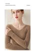 2026 Le Ka Sha Women's 100% Pure Cashmere Striped V-Neck Long Sleeve Knit Pullover