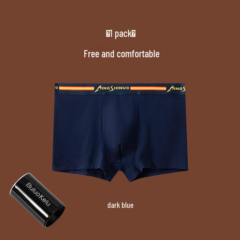 Men's Pure Cotton Comfortable Mid-Waist Boxer Briefs, Breathable & Loose Fit, Youth Plus Size.