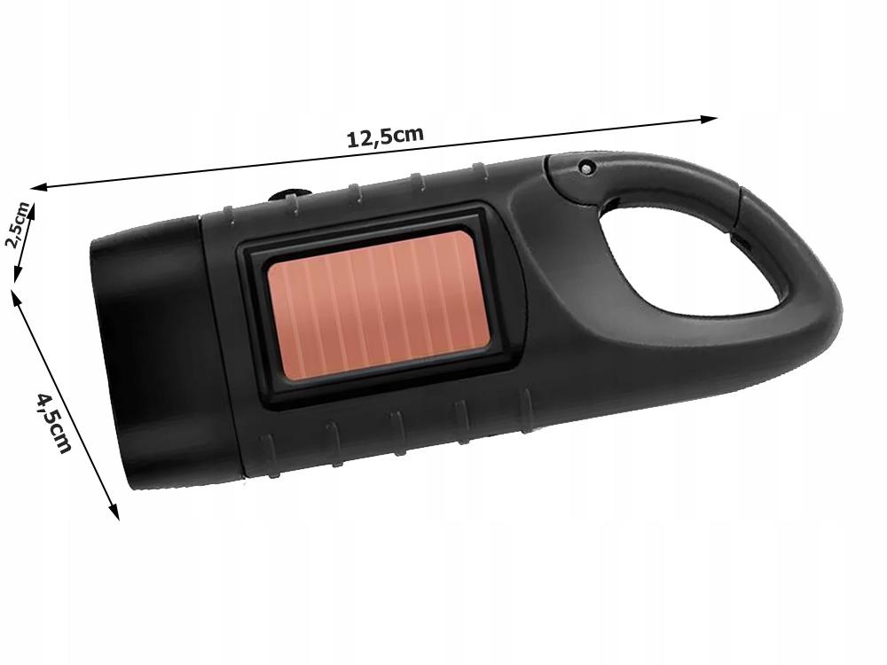Solar Flashlight with Crank Black (100) Gab_A