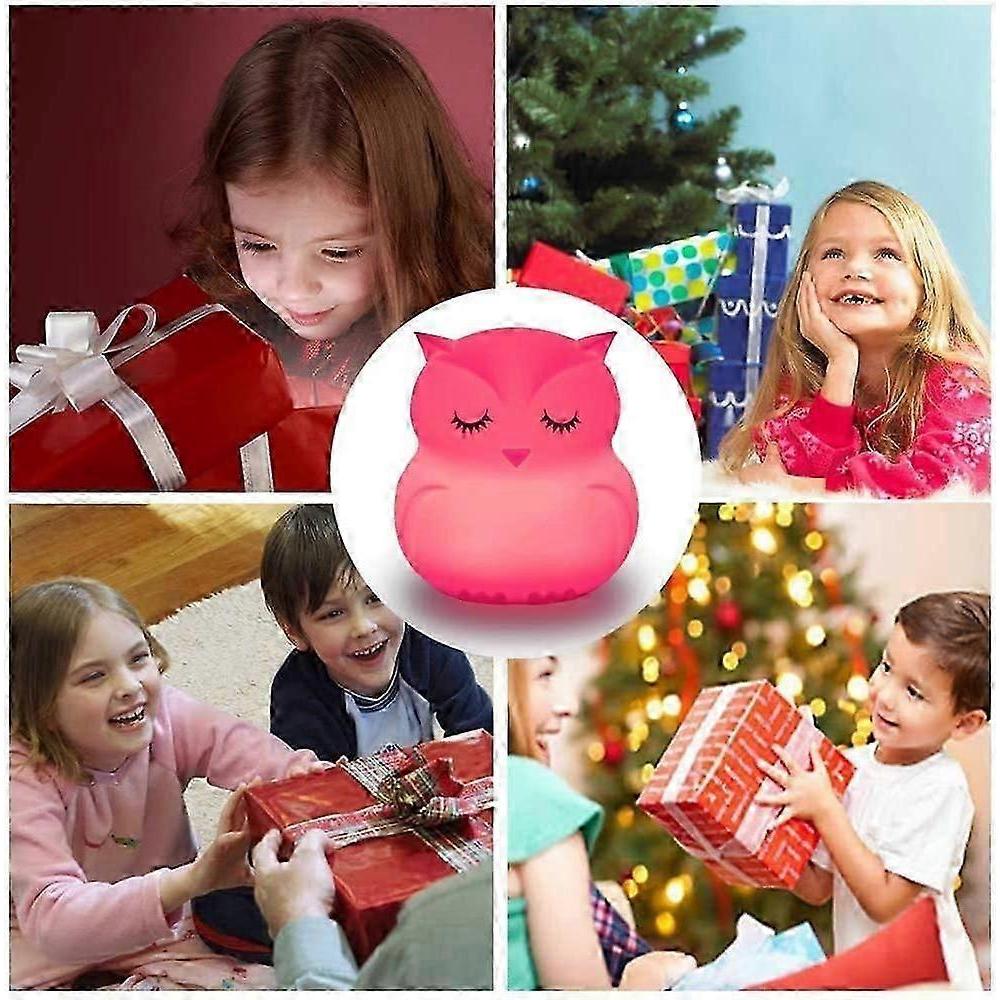 Colorful Kids Night Light, Touch Light LED Night Lamp, 9 Colors USB Rechargeable Lamp, Silicone Lamp, Bedside Lamp, Light Atmosphere, Indoor Lighting,