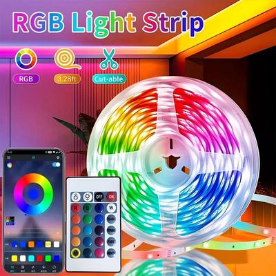 RGB LED Streifenlicht 5V USB – SMD 5050 Flexibles Diodenband mit Bluetooth APP Musiksynchronisation & 24-Tasten-Fernbedienung für Heim-Weihnachtsdekoration