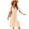 2026 European and American Women's Clothing Station New French Striped Shirt Skirt Waist Thin Medium and Long Skirt