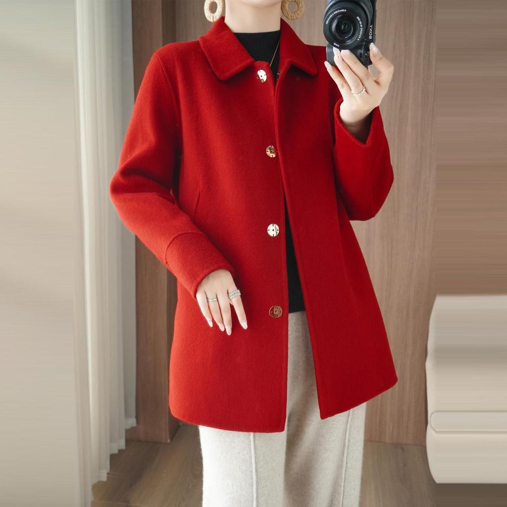 Petite Wool Coat - 2025 Korean Style, Age-Reducing, Mid-Length for Autumn/Winter Women's Fashion