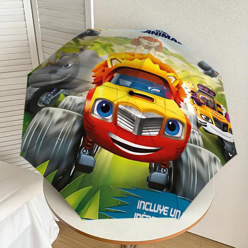1pc Blaze and the Monster Machines Automatic Folding Umbrella, Portable Collapsible Design, Casual Outdoor Accessory L1127001