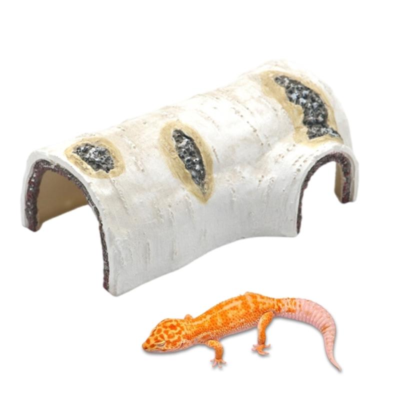 Aquariums Decorations Resin Tree Bark Fishtanks Landscape Cave Hideaways House for Turtles Reptiles Fish Safe Landscaping