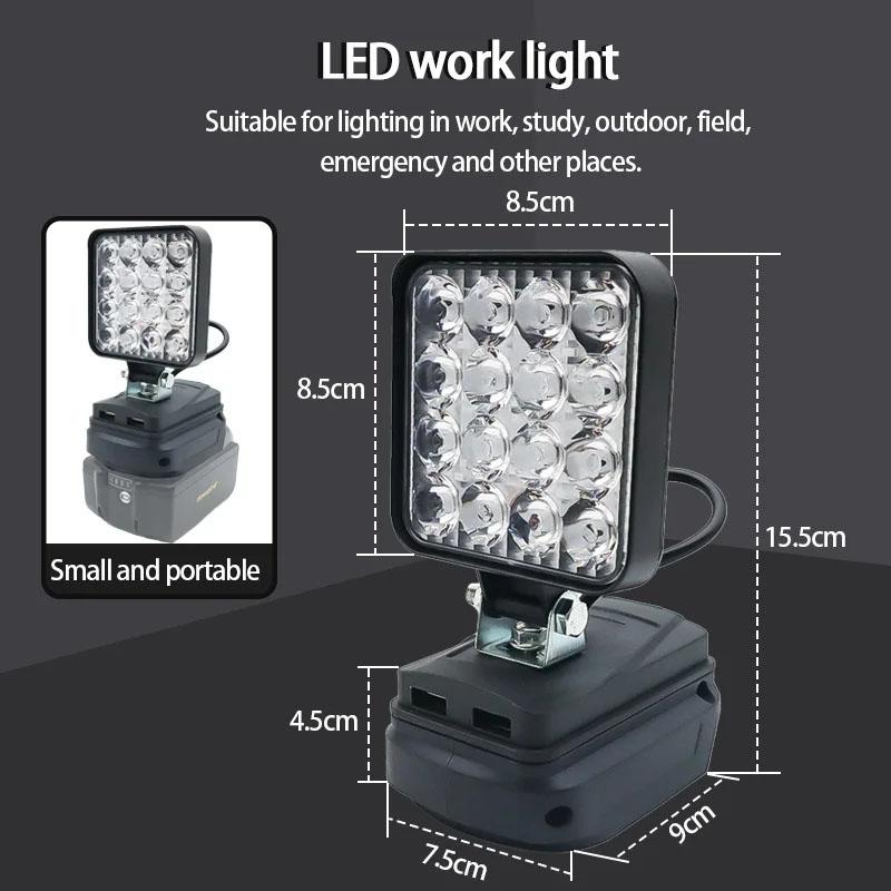 Led Light for Makita Battery 4In Portable Spotlights Cordless Outdoor Work Fishing Handheld Emergency Tool Light
