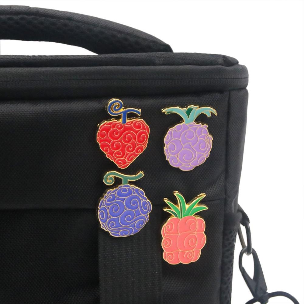 One Piece Devil Fruit Brooch - Ace Flame & Rubber Fruit Badge Jewelry