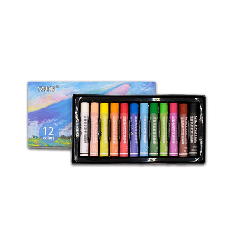

12-color / 24-color / 36-color / 48-color anmeijing heavy-color oil pastels and soft crayons are specially designed for beginner