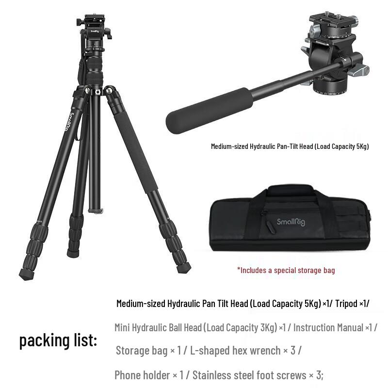 SmallRig Portable Camera Tripod with Mini Hydraulic Head