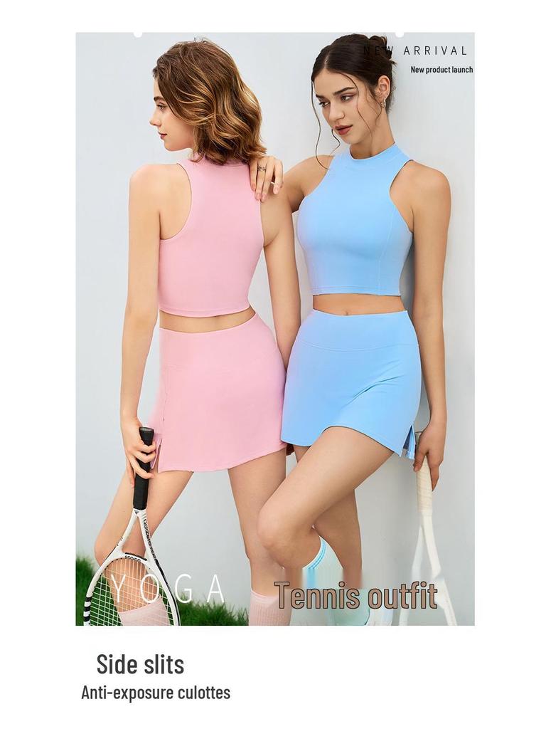 Summer Slim-Fit Quick-Dry Tennis and Running Skirt with Built-In Shorts
