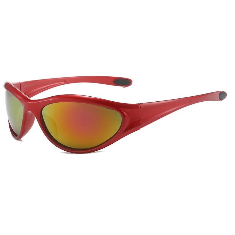 

NEW Sports Punk Mirror Sunglasses Women Men Y2K Hip Hop Luxury Brand Cat Eye Sun Glasses UV400 Unisex Shades as picture