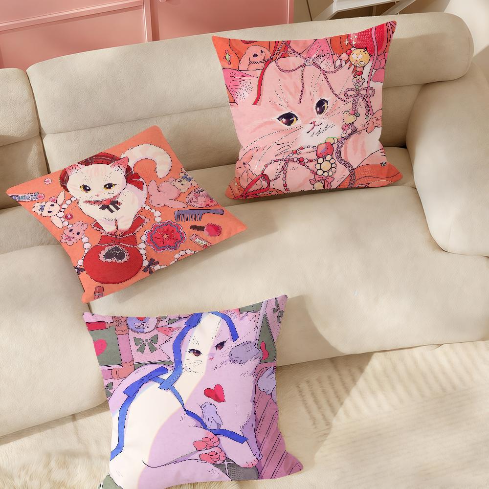 Cute Dreamy Cat Kkiera Pillow Case Suitable For Bedrooms Living Rooms Cars Home Decoration