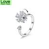 Finger Spinner Rings Fidget Anxiety Rings Sunflower For Women Relieving Anxiety Rings Rotate Anti Stress Rings Toy GirlTrendy Rings
