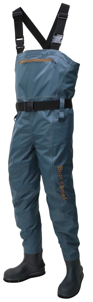 

Hanshin Soji Blue Camel Chest-High Waders with Felt Spikes, Gray, Size 4L, BC-121