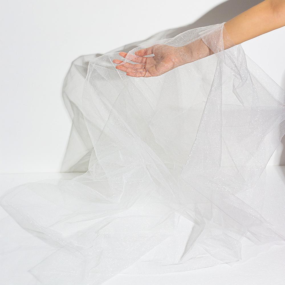 Pearlescent Tulle Fabric 150x100cm Soft Mesh Gauze for Bridal Skirt Clothing Home Curtain Lightweight Translucent Photo Backdrop