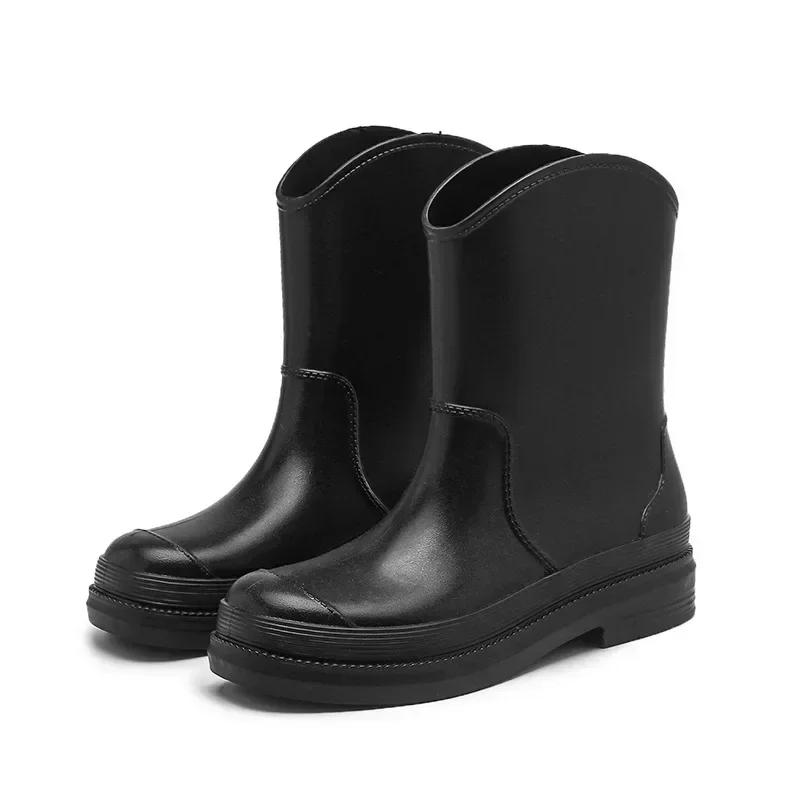 

Новейшие резиновые сапоги женские водонепроницаемые рабочие садовые галоши женские удобные нескользящие резиновые туфли до середины голени кухонные сапоги обувь 40