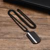 Man Necklace Stainless Steel Jewelry Zircon Inlay Geometric Pendant Black Anti Rust Boyfriend Father Valentine Day Birthday Gift