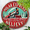 Vintage Polar Express Train Metal Sign Retro Wall Art Home Decor Room
