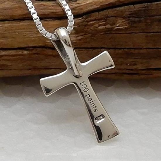 Cross Necklace for Silver Cross Necklace Silver Necklace for Lucky with Venetian Top and Chain Both Made of Power 100 Points Men, 925, Pendant, Men,