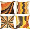 Set of 4 Retro Mid Century Modern Abstract Throw Pillow Covers Pattern Cushion Cover Suitable for Sofa Bedroom Car Pillow Cover