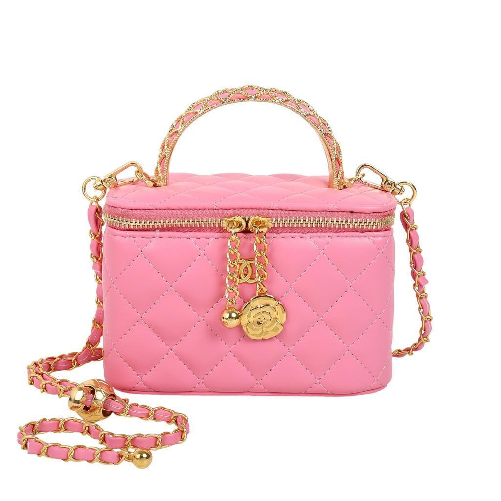 Summer Portable Box Bag 2025 New Diamond Chain Bag Women's Fashion Versatile Messenger Bag