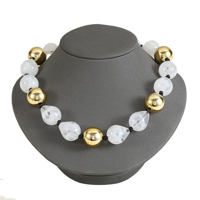 Elegantní náhrdelník s korálky ve tvaru kapky pro ženy Módní choker náhrdelníky Punk Hip-hop Pryskyřičné Akrylové Obojky Šperky