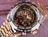 T-winner Orologio meccanico automatico cavo interamente in acciaio color oro, personalità alla moda da uomo