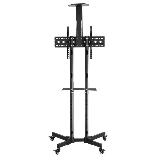 TSY 1600 32-70" TV Mobile Cart Weight Bearing 60kg Maximum VESA 400*600 Up and Down Adjustable 15° with Pulley Tray Camera Bracket