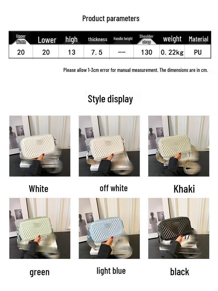 Trendy Solid Color Camera Bag with Diamond Lattice, Wide Strap & Letter Design - Women's Crossbody & Single Shoulder